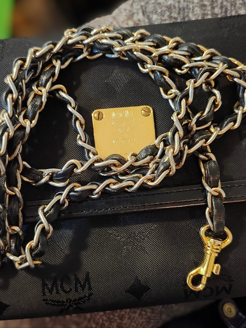 Vintage MCM Black Monogram Rare Clutch Shoulder Bag. - Picture 3 of 12
